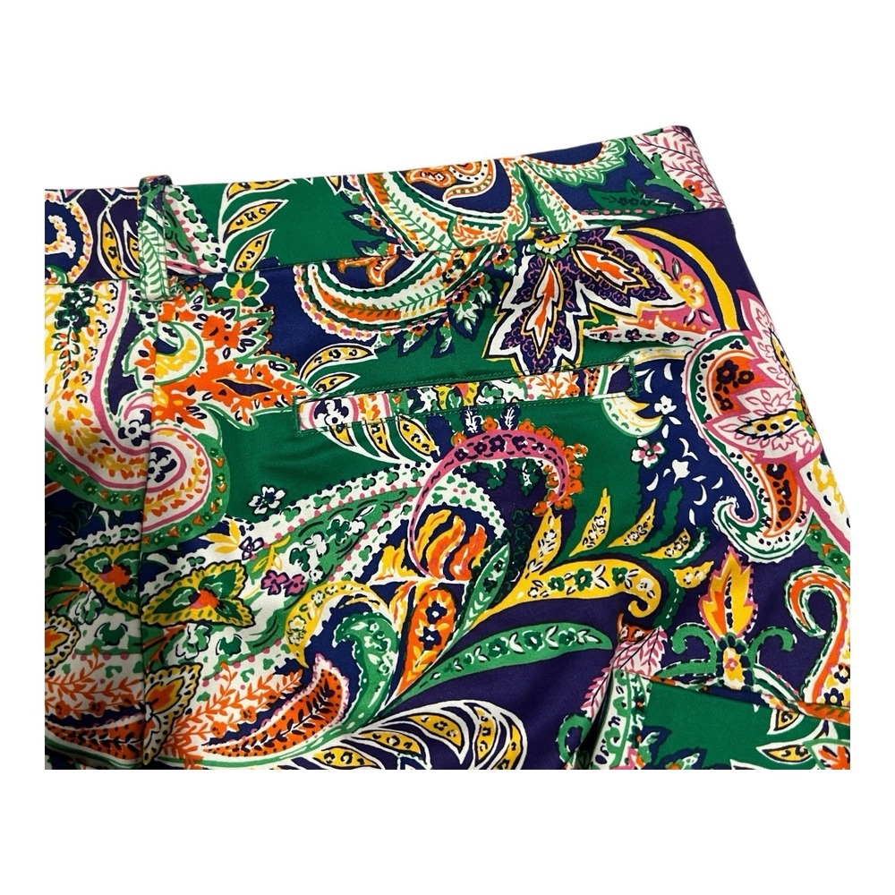 Ralph Lauren Sport Floral High Waist‎ Stretch Straight Leg Crop Pants Women's 36 - Picture 11 of 16